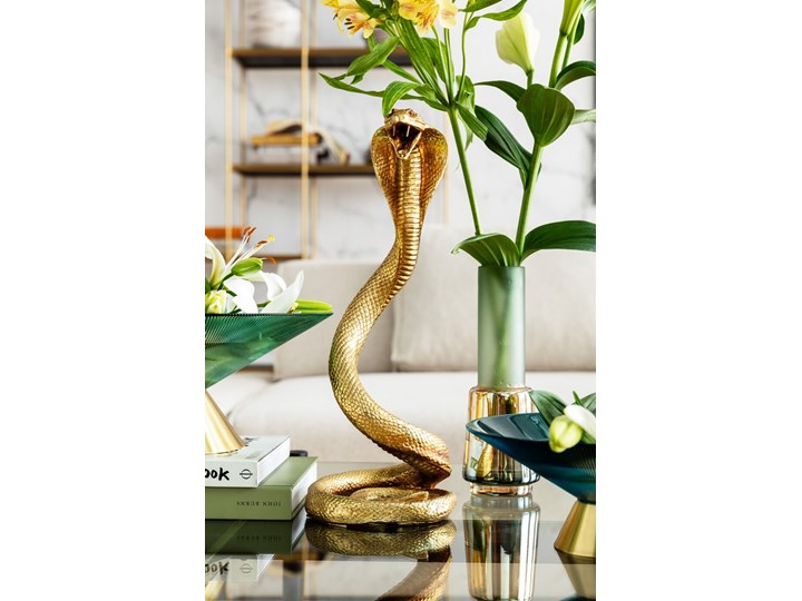Figurka dekoracyjna Snake 17x39 cm złota Zwierzęta Kolor Złoty