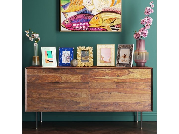 Ramka na zdjęcia Chevron 21x26 cm brązowa Kolor Złoty Kategoria Ramy i ramki na zdjęcia