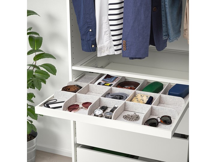 IKEA KOMPLEMENT Przegroda do wysuwanej tacy, jasnoszary, 75x58 cm Kategoria Organizery do szaf