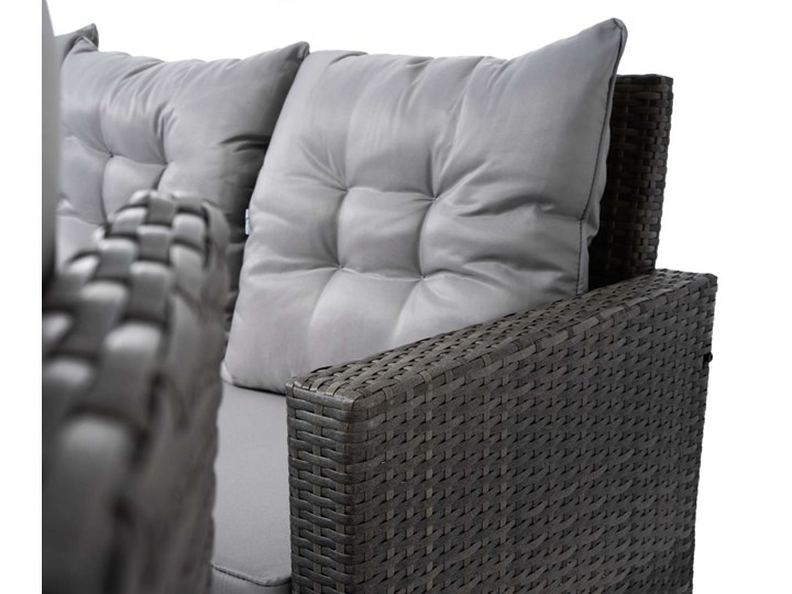 MEBLE OGRODOWE DLA 7 OSÓB RATTAN 1090 POPIEL Zawartość zestawu Stół Zestawy obiadowe Zestawy wypoczynkowe Zawartość zestawu Sofa