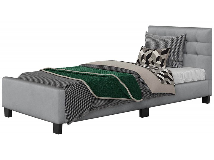 ŁÓŻKO TAPICEROWANE 90X200 SF942 WELUR POPIEL Tradycyjne Tkanina Rozmiar materaca 90x200 cm