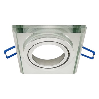 Szklana punktowa oprawa sufitowa regulowana CRYSTAL R Silver IP20 kwadratowa srebrna EDO777404 EDO