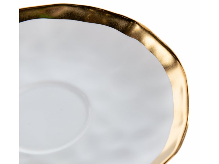 Filiżanka ze spodkiem porcelanowa biała 15x11 cm Kolor Biały Filiżanka do kawy Filiżanka do herbaty Ceramika Porcelana Kategoria Filiżanki