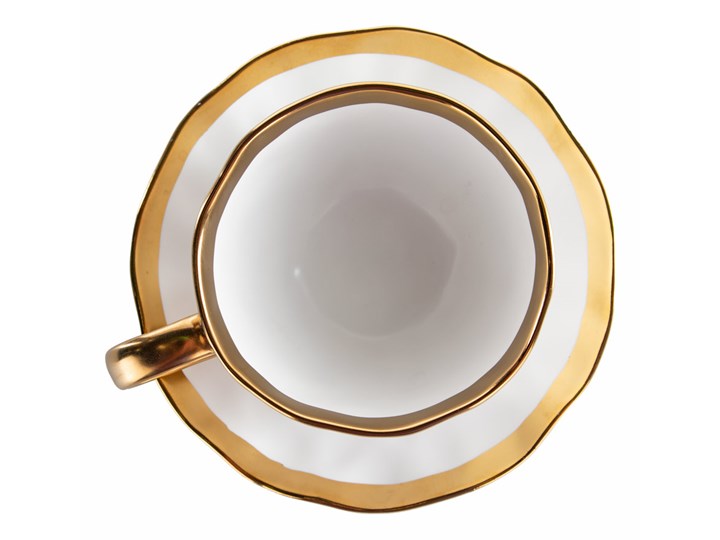 Filiżanka ze spodkiem porcelanowa biała 15x11 cm Porcelana Filiżanka do herbaty Filiżanka do kawy Ceramika Kolor Biały