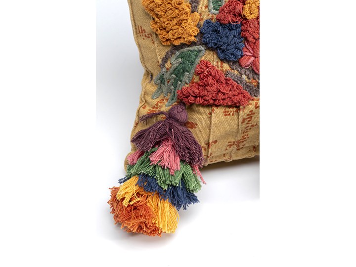 Poduszka dekoracyjna Textured Tassels 50x35 cm kolorowa 35x50 cm Prostokątne Kolor Wielokolorowy Kolor Biały