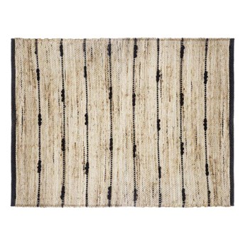 BLACK STRIPE dywan jutowy zdobiony czarnymi paskami, 60x90 cm