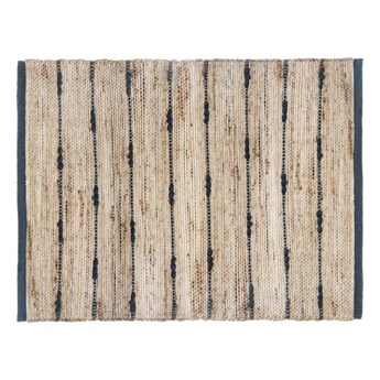 BLUE STRIPE dywan jutowy zdobiony niebieskimi paskami, 60x90 cm