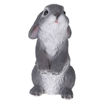 KRÓLIK figurka dekoracyjna szary stojący królik, 21x12x10 cm