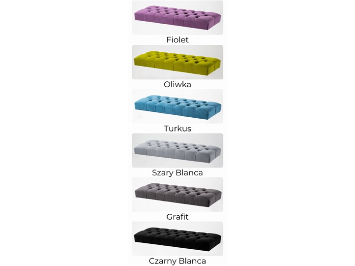 Ławka pikowana Chesterfield - Złota Butelkowa Zieleń Materiał obicia Tkanina
