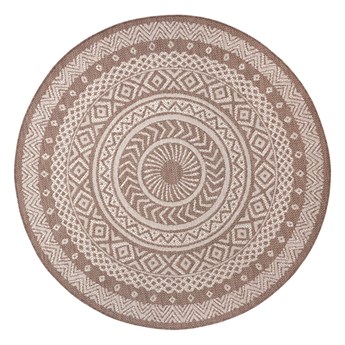 Brązowo-beżowy dywan odpowiedni na zewnątrz Ragami Round, ø 160 cm
