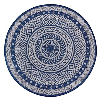 Niebiesko-szary dywan odpowiedni na zewnątrz Ragami Round, ø 120 cm
