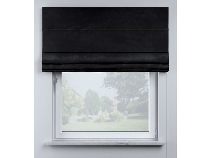 Roleta rzymska Billie, głęboka czerń, szer.100 × dł.170 cm, Posh Velvet Pomieszczenie Pokój przedszkolaka