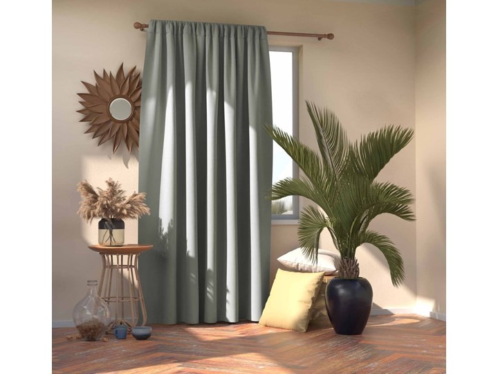 Szara zasłona AmeliaHome Silver, 140x245 cm Poliester Mocowanie Tunel