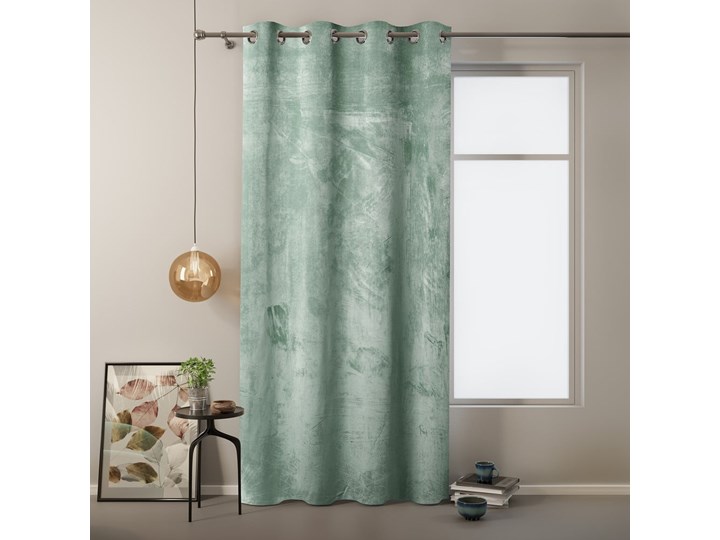 Zielona zasłona z aksamitną powierzchnią AmeliaHome Velvet, 140x245 cm Bawełna Typ Zasłony gotowe Poliester Kolor Zielony