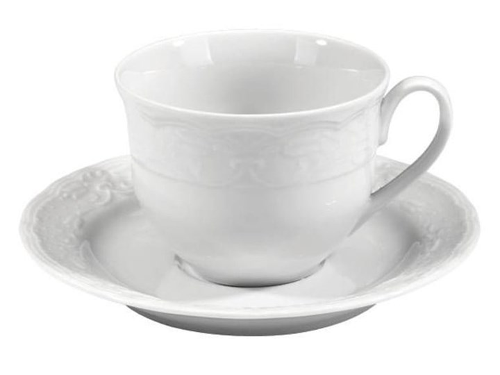 Zestaw 6 filiżanek ze spodkiem z białej porcelany Kutahya Concept, 50 ml
