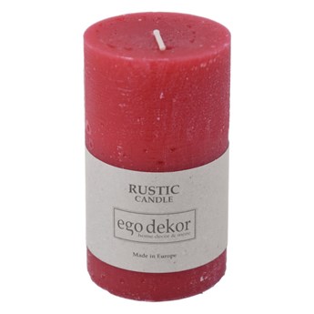 Czerwona świeczka Rustic candles by Ego dekor Rust, 38 h