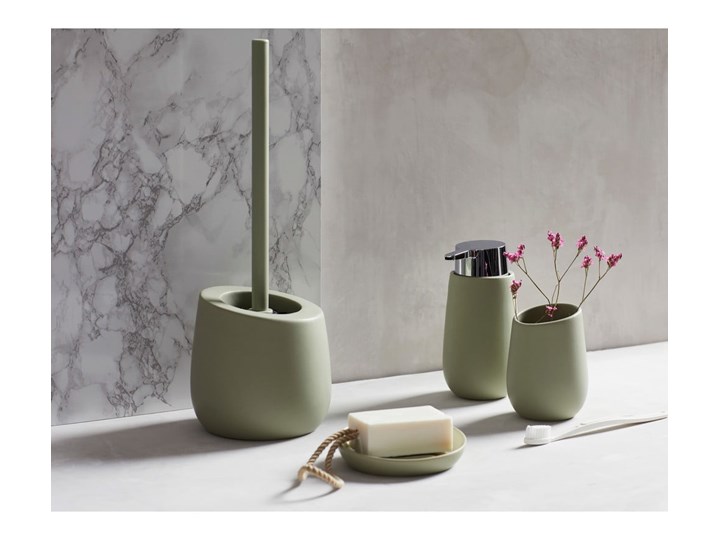 Matowa zielona ceramiczna mydelniczka Wenko Badi Ceramika Mydelniczki Kolor Zielony