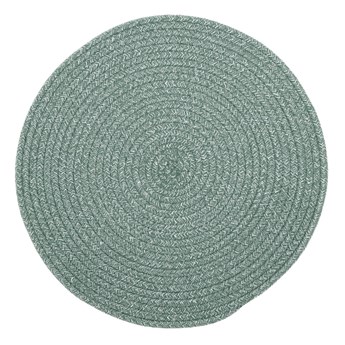 Zielona mata stołowa z domieszką bawełny Tiseco Home Studio, ø 38 cm