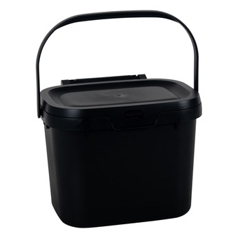 Czarny pojemnik na odpadki organiczne z wieczkiem Addis, 24,5x18,5x19 cm