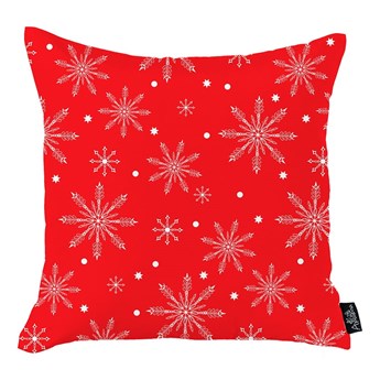 Czerwona poszewka na poduszkę ze świątecznym motywem Mike & Co. NEW YORK Honey Christmas Snowflake, 45x45 cm