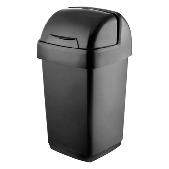 Czarny kosz na śmieci Addis Roll Top, 22,5x23x42,5 cm