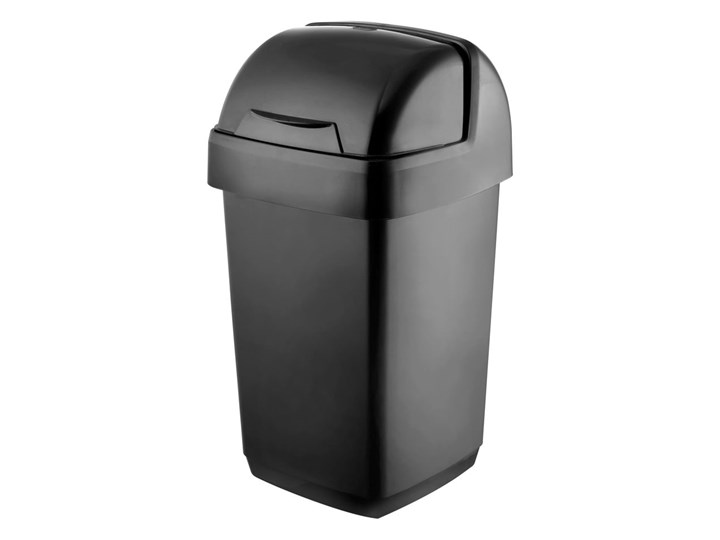 Czarny kosz na śmieci Addis Roll Top, 22,5x23x42,5 cm Tworzywo sztuczne Pojemność 10 l