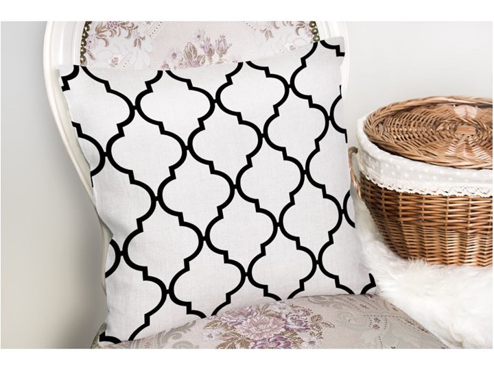 Czarno-biała poszewka na poduszkę z domieszką bawełny Minimalist Cushion Covers Black White Ogea, 45x45 cm Pomieszczenie Sypialnia Poliester Poszewka dekoracyjna Bawełna Kolor Czarny