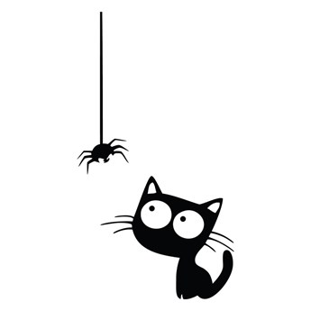 Naklejka Ambiance Cat And Spider