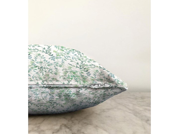 Beżowo-zielona poszewka na poduszkę z domieszką bawełny Minimalist Cushion Covers Twiggy, 55x55 cm Poszewka dekoracyjna Bawełna Poliester Kolor Beżowy