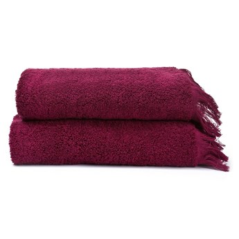 Zestaw 2 bordowych ręczników ze 100% bawełny Bonami, 50x90 cm