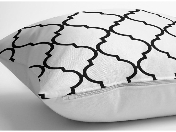 Czarno-biała poszewka na poduszkę z domieszką bawełny Minimalist Cushion Covers Black White Ogea, 45x45 cm Pomieszczenie Salon Bawełna Poliester Poszewka dekoracyjna Kolor Biały