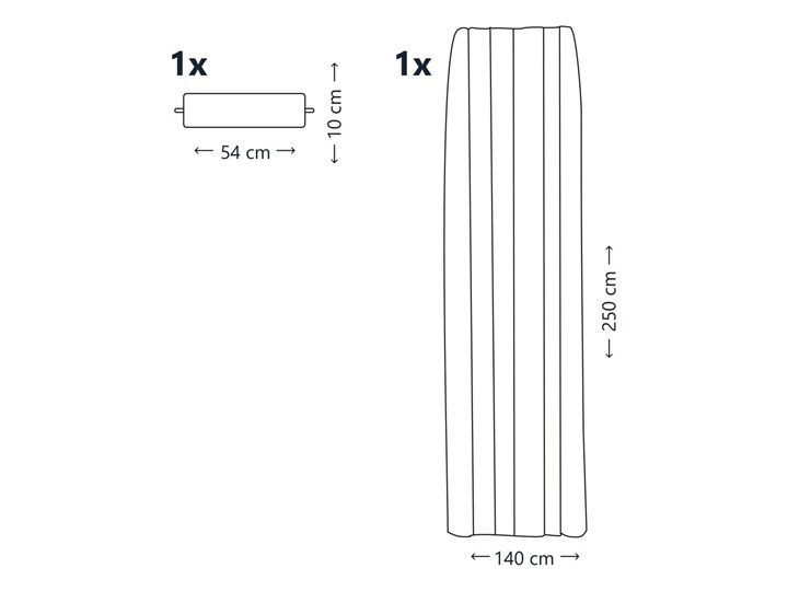 Jasnobeżowa zasłona AmeliaHome Pleat, 140x250 cm Poliester Mocowanie Tunel