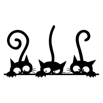 Naklejka na ścianę Ambiance Funny Cats Trio, 20x35 cm