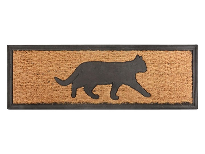 Wycieraczka z włókna kokosowego Esschert Design Kot, 25x75 cm