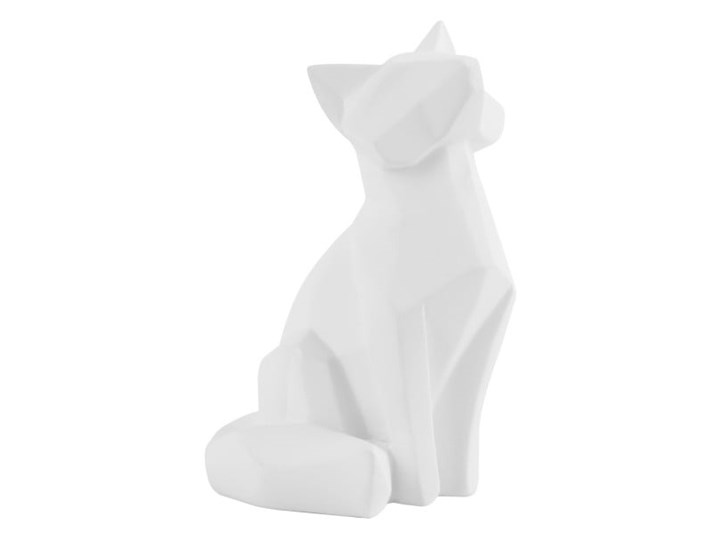 Matowa biała figurka w kształcie lisa PT LIVING Origami Fox, wys. 15 cm Tworzywo sztuczne Kolor Biały