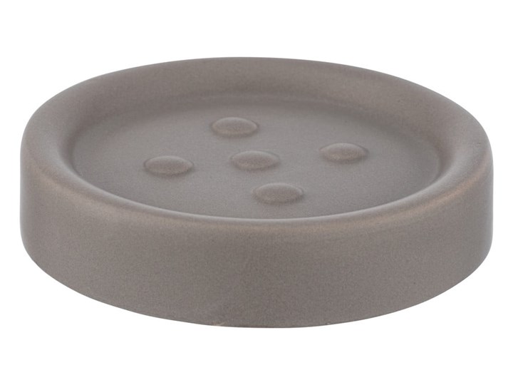 Matowa szarobeżowa ceramiczna mydelniczka Wenko Polaris Ceramika Mydelniczki Kolor Beżowy