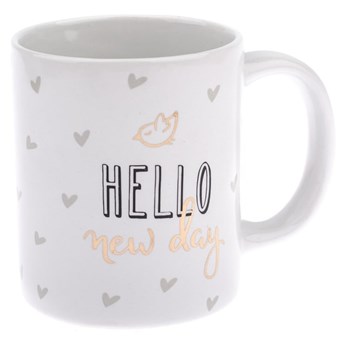 Kubek porcelanowy Dakls Hello New Day, 320 ml