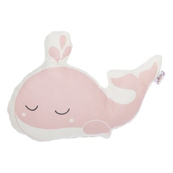 Różowa poduszka dziecięca z domieszką bawełny Mike & Co. NEW YORK Pillow Toy Whale, 35x24 cm