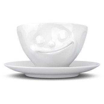 Biała porcelanowa szczęśliwa filiżanka do kawy 58products, 200 ml