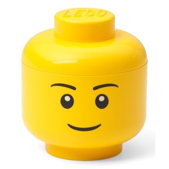 Żółte pudełko w kształcie głowy LEGO® boy, 10,5x10,6x12 cm