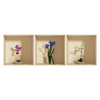 Zestaw 3 naklejek 3D Ambiance Orchids