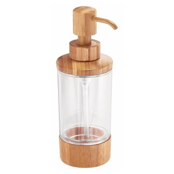 Dozownik do mydła z bambusowymi detalami iDesign Formbu, 295 ml
