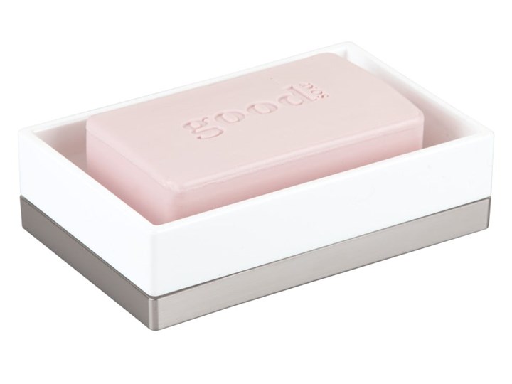 Biała mydelniczka iDesign Clarity, 13x8 cm Tworzywo sztuczne Mydelniczki Kolor Biały