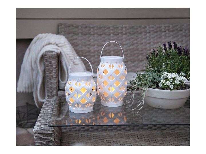 Biały lampion Star Trading Flame Lantern, wys. 16 cm Kategoria Świeczniki i świece Kolor Szary
