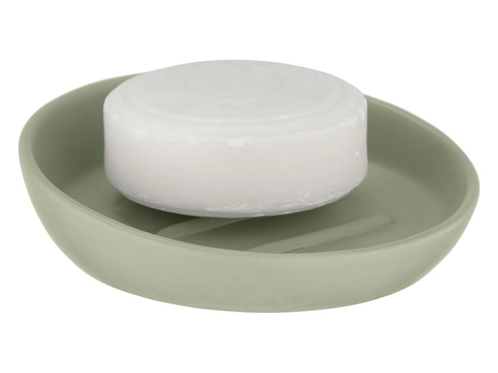 Matowa zielona ceramiczna mydelniczka Wenko Badi Mydelniczki Ceramika Kolor Zielony