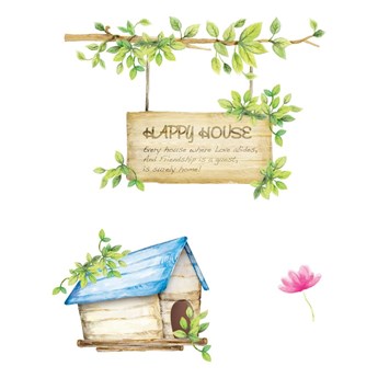 Zestaw naklejek Ambiance Happy House, 42x30 cm