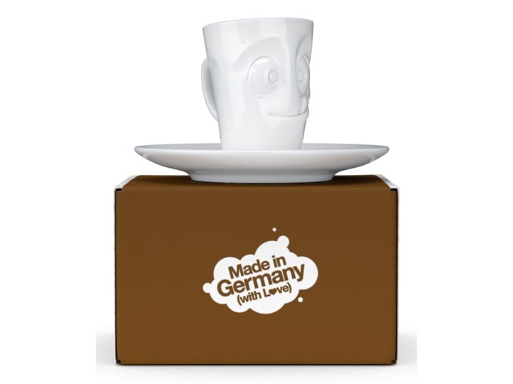 Biała łakoma porcelanowa filiżanka do espresso ze spodkiem 58products, 80 ml