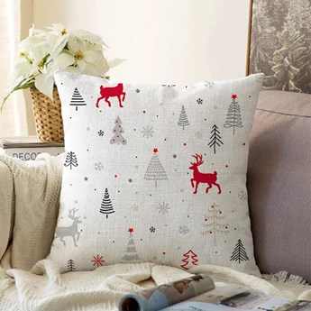 Świąteczne szenilowe poszewki na poduszki Minimalist Cushion Covers Nordic Christmas, 55x55 cm