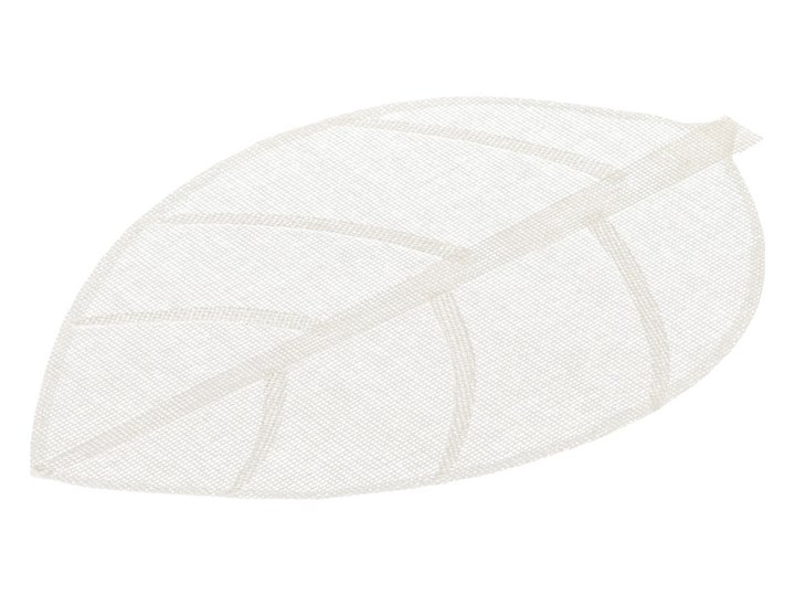 Biała mata stołowa w kształcie liścia Unimasa, 50x33 cm Podkładka pod talerz Kolor Biały Kategoria Podkładki kuchenne