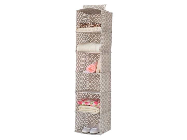 Beżowy tekstylny organizer wiszący z 6 przegródkami Compactor, szer. 30 cm Kategoria Organizery do szaf